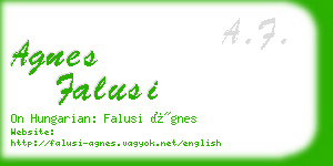 agnes falusi business card